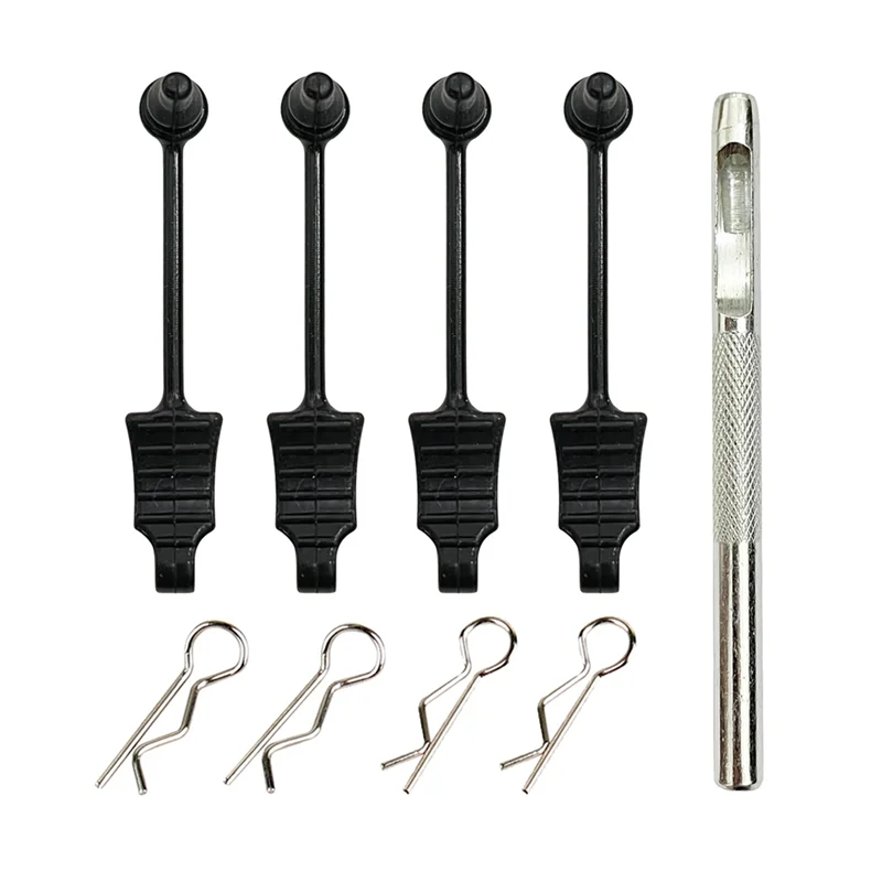 12X Rubber Body Clip Retainer Shell Fixed Buckle Lock With Shell Hole Opener For Wltoys MJX HAIBOXING 1/12 1/14 1/16