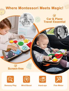 Montessori Mainan Jerapah Sibuk Papan 3D Merasa Buku untuk Keterampilan Motorik Halus Pendidikan Awal Kebiasaan Mengembangkan Pengetahuan 10 buku sibuk bayi dengan penjualan terbaik - №