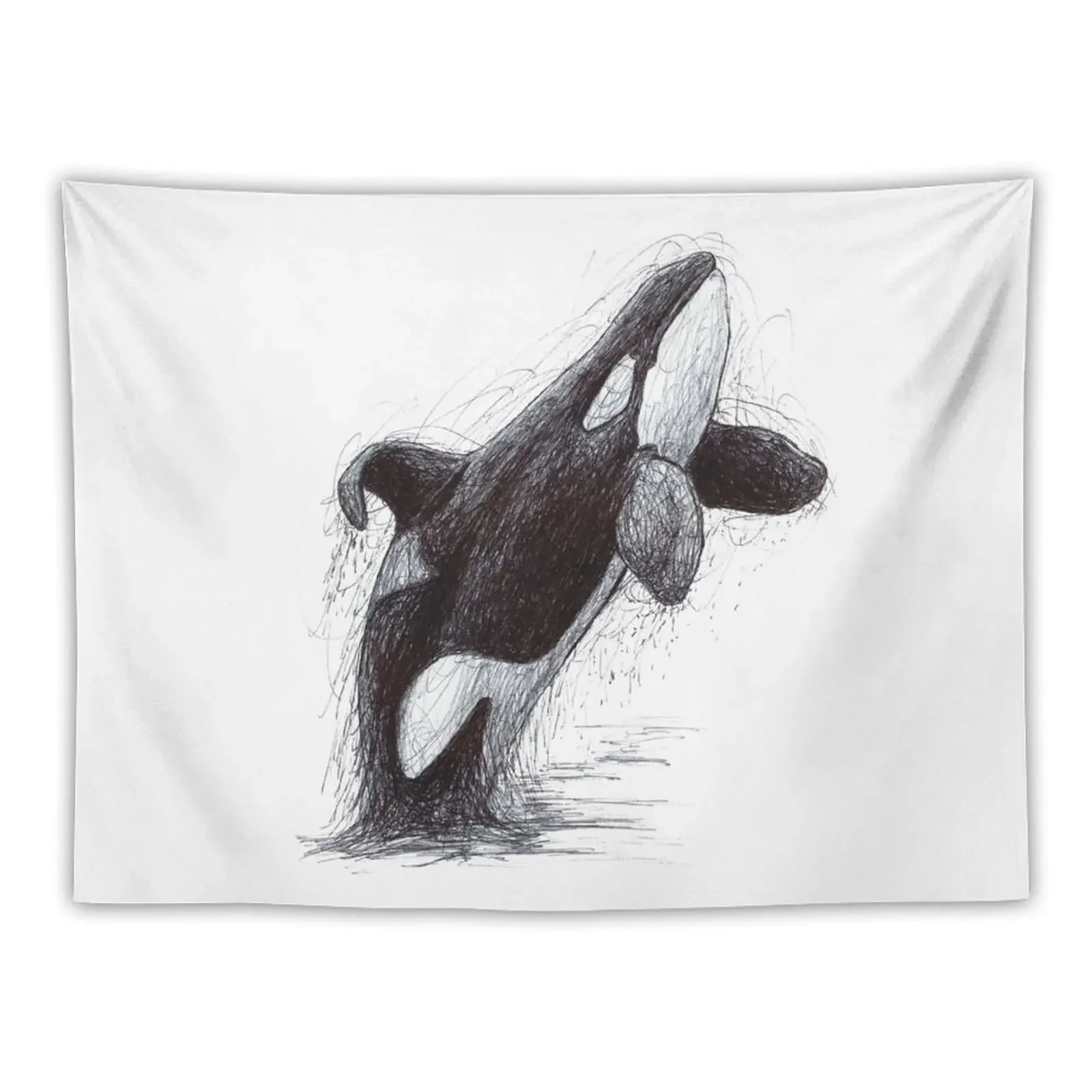 Ulises the Killer Whale Scribble Tapestry Things To Decorate The Room House Decorations Cute Decor Tapestry