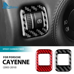 Echte Zachte Koolstofvezel Sticker Voor Porsche Cayennepeper 2003 2004 2005 2006 2007 2008 2009 2010 Koplamp Knop Schakelaar Paneel Trim