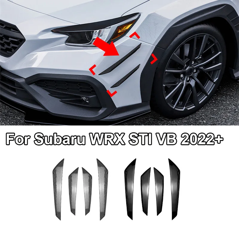 Front Bumper Lid Side Wind Knife Stickers Auto Blade Style Spoiler Body Kits Exterior Decoration For Subaru WRX STI VB 2022+