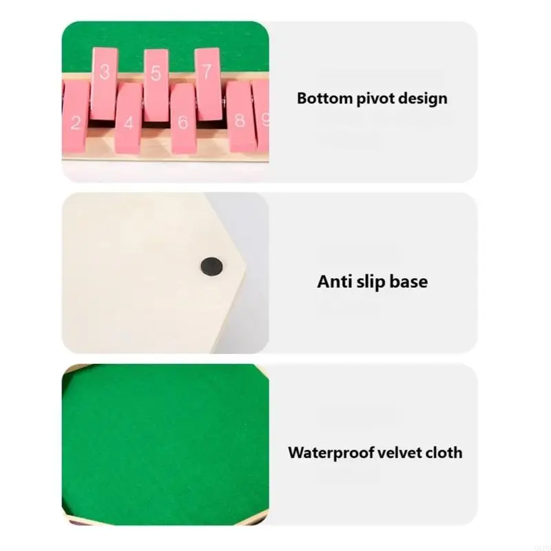 Holz-Flip-Karte und 16 Farbwürfel, Rollenspiel-Requisiten für Gruppenaktivitäten