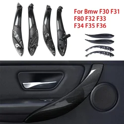 2/4pcs Car Door Inner Handle For Bmw F30 F80 F31 F32 F33 F34 F35 F36 3 4 Series Carbon Fiber Color Interior Handle Cover Replace