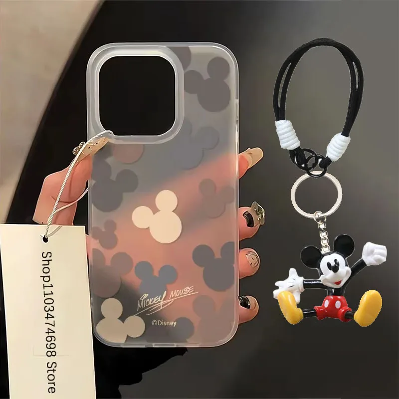 NEW Disney Mickey Minnie Mouse Head Phone Case For iPhone 16 14 12 13 11 15 Pro Max 14 15 16 Plus Y2K Cute Kawaii Matte Cover