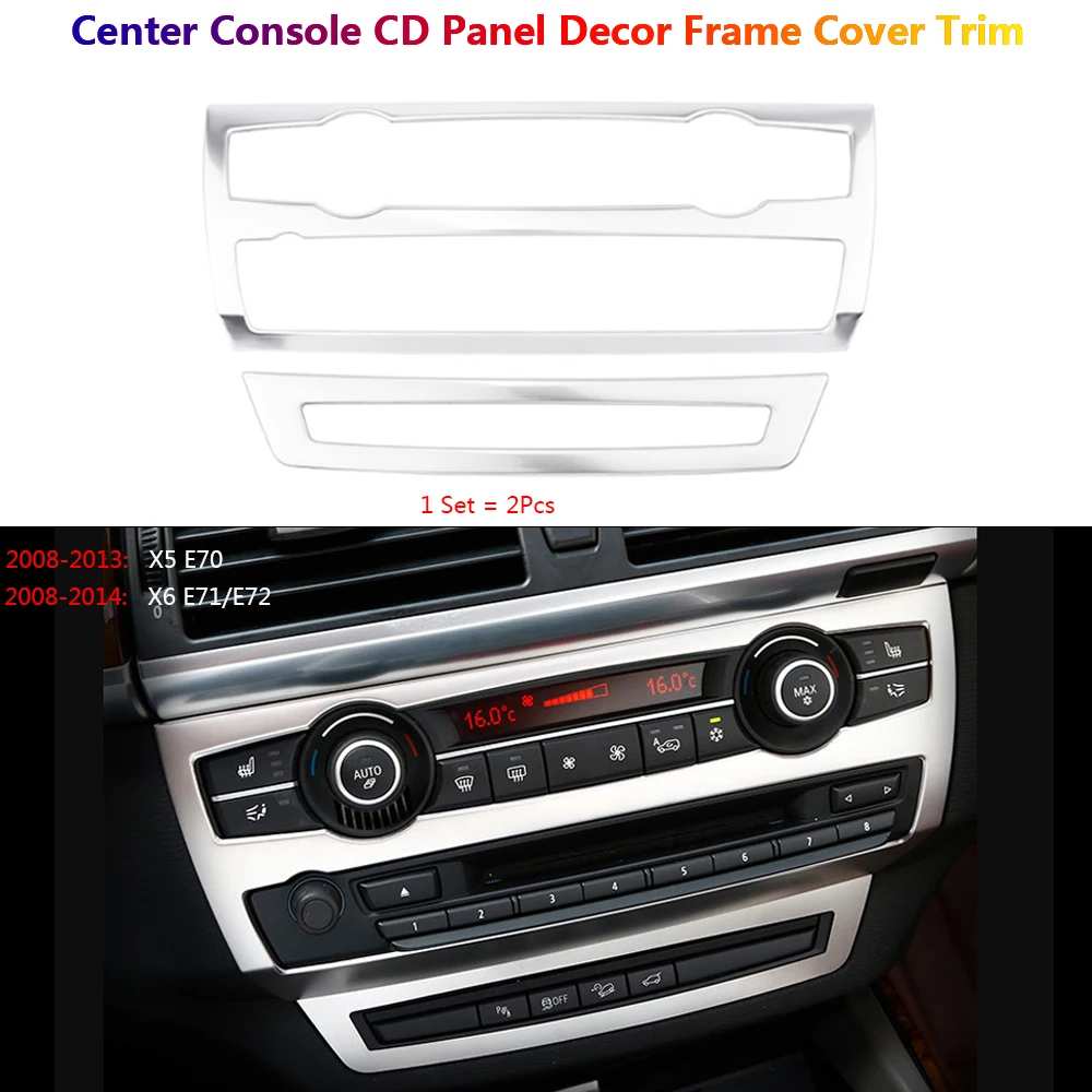 

Stainless Steel Car Center Console CD Panel Frame Cover Trim for BMW X5 E70 X6 E71 E72 Interior Decoration Auto Styling Set
