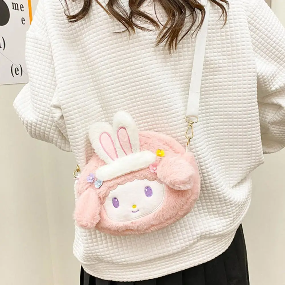 Sanrio kleine schapenpiano PP katoen Pluche crossbody tas Leuke handtas Cartoon Anime periferie Opbergtas voor kinderen Vakantiecadeaus