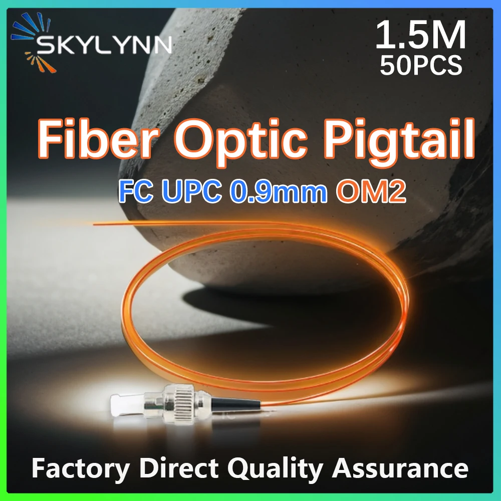 

50Pcs 1.5M FC UPC Pigtail Optic Fiber Cable 0.9mm OM2, Orange,LSZH Fiber Optic Pigtails Factory Direct High Quality