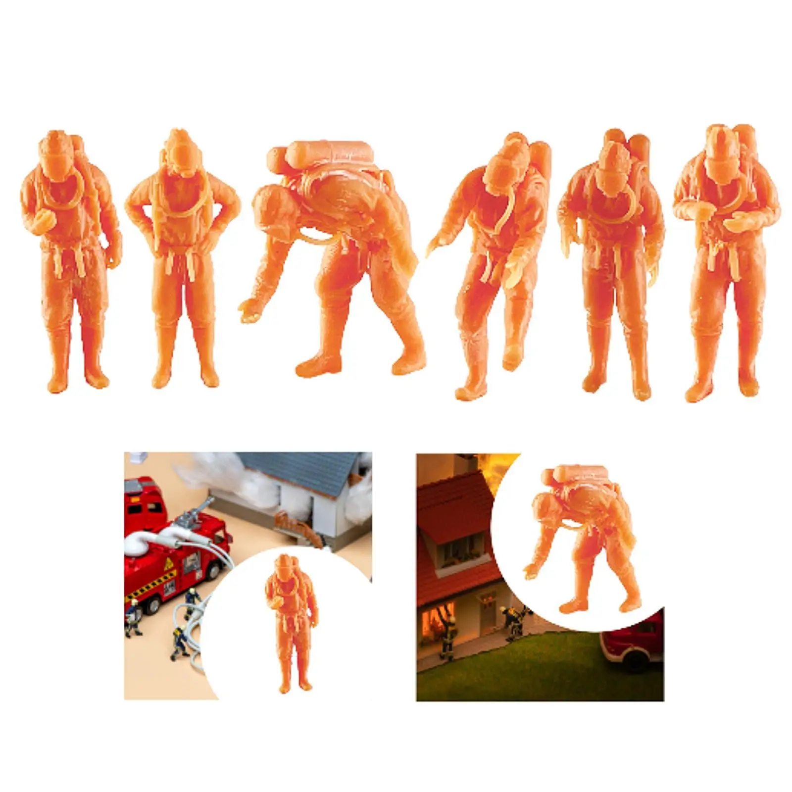 Resin 1/64 Scale Figures Micro Scene Figures Movie Prop Ornament Tiny People Miniature Firefighter for DIY Projects Accessory