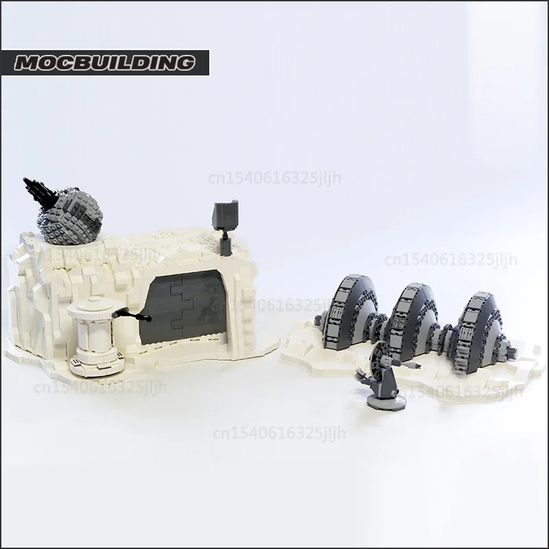 Movie Scene Attack Base Custom Model MOC Building Blocks Battle Turret Technology Bricks Tank Collection Toys Display Xmas Gift