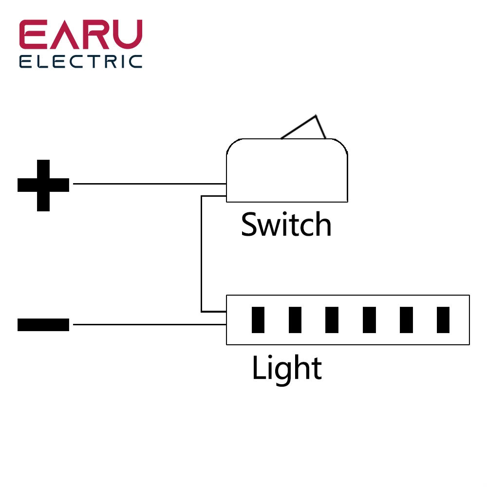 Earu 범용 자동차 스위치 페이스트 타입 토글 스위치, 케이블 포함, 60cm, 100cm, DC 12V, 안개 링 드라이브 조명, 네온 조명용