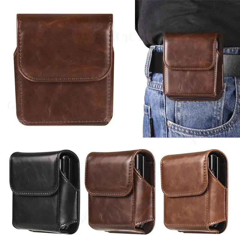 

Phone Pouch Cover For Tecno Phantom V Flip 5G Magnet Flip Leather Phone Case For Phantom V Flip AD11 Belt Clip Waist Holster Bag