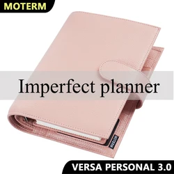 Limited Imperfect Moterm Personal Size Versa 3.0 Rings Planner Pebbled Grain Cowhide Notebook with 25mm Rings Organizer Journal