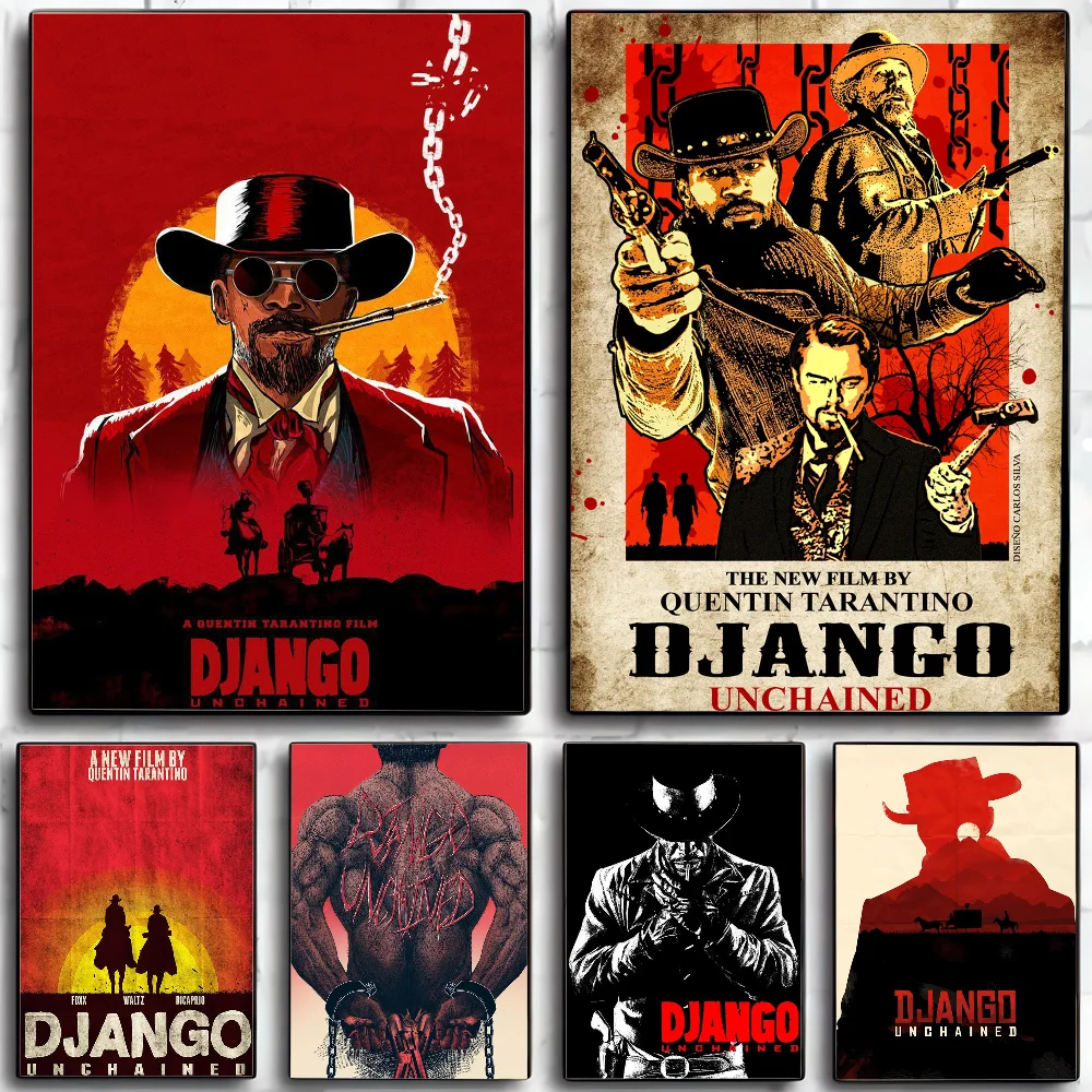 Django فيلم U-غير مقيد ملصق HD الملصقات غرفة المنزل مقهى ديكور الفن طلاء جدران صورة #1