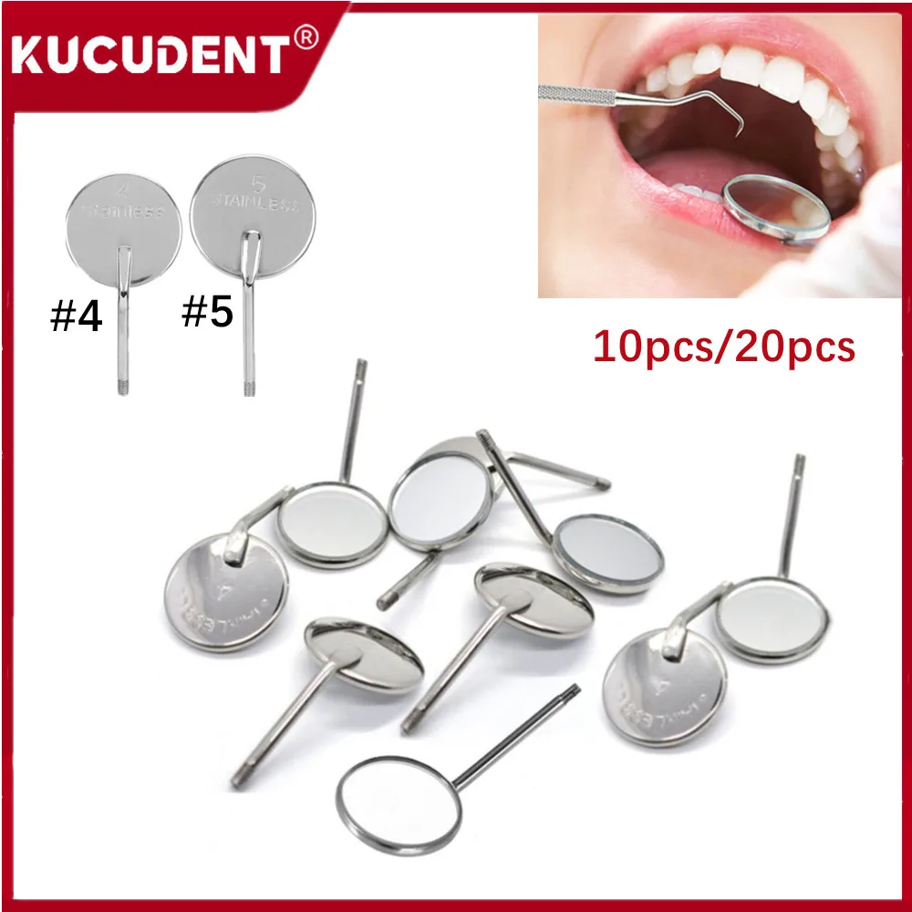 치과용 구강 거울, 스테인리스 스틸 반사경, 평평한 표면 검사, 구강 위생, 치과 의사 장비, 치아 교정 도구, 20 개, 10 개