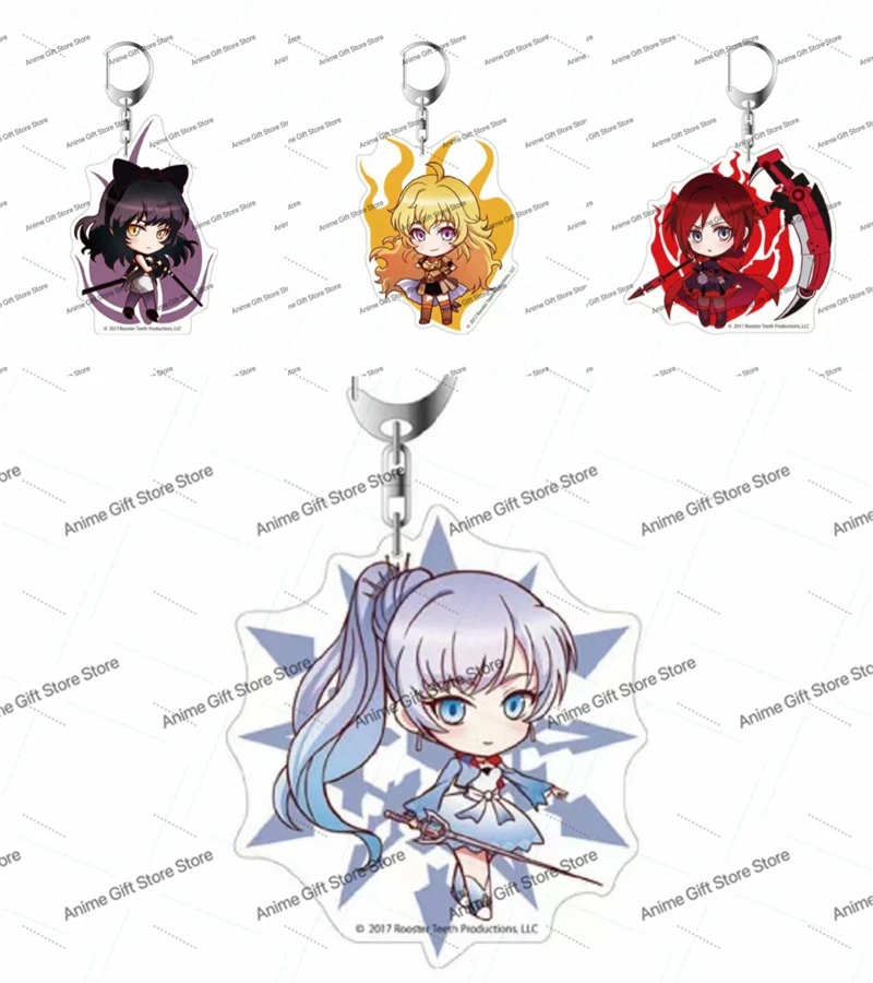 Blake Belladonna、Ruby Rose、Weiss Schnee、Yang Xiao Longo Acrílico Chaveiro Pingente Bolsa Chaveiro de Carro Pingente de Celular Presentes