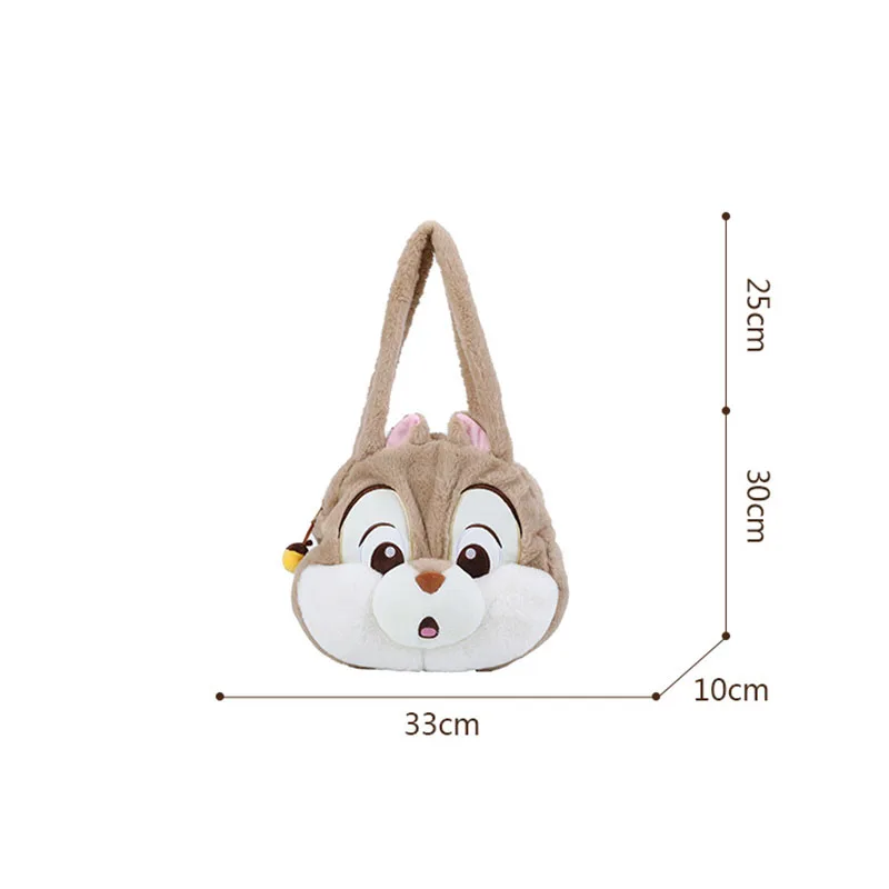 Disney Backpack Cartoon Chip \'n\' Dale Plush Handbag Fashion Women\'s Bag Large Capacity Shoulder Bag Shopper Bag Birthday Gift