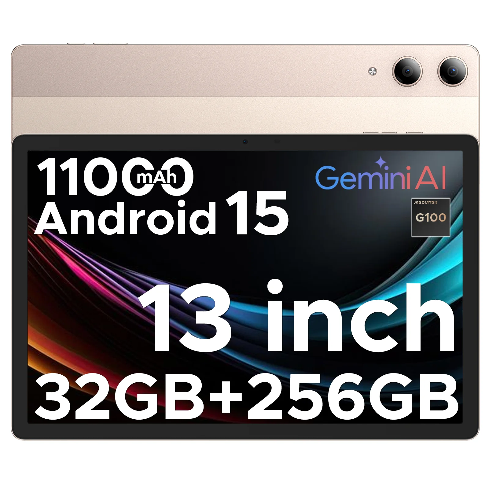 DOOGEE Tab E3 Pro Tablet 32GB+256GB Android 15 Gemini AI 13'' Scherm 7,9 mm Ultradun Helio G100 11000mAh Batterij Smart Pad