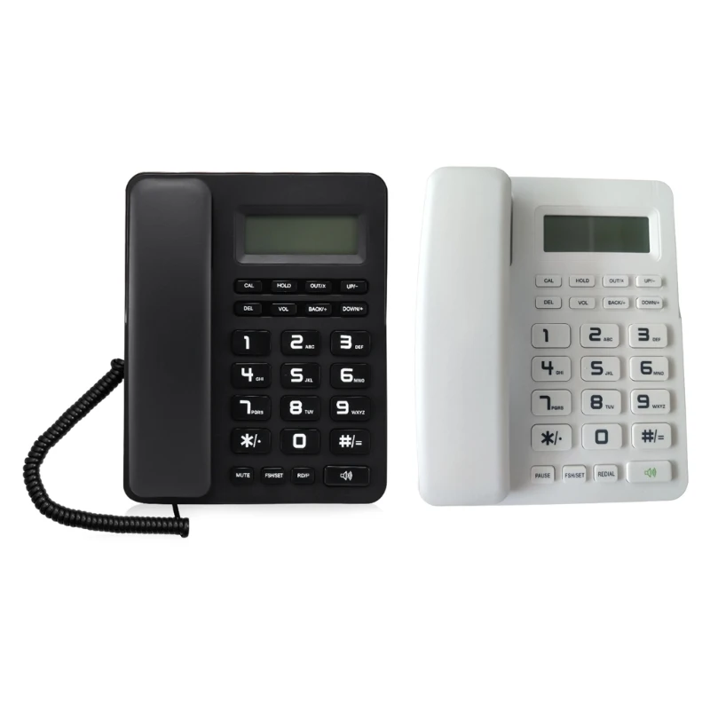 Desk Phone LCD Display Speakerphone Handsfree Caller for Home Office Elderly