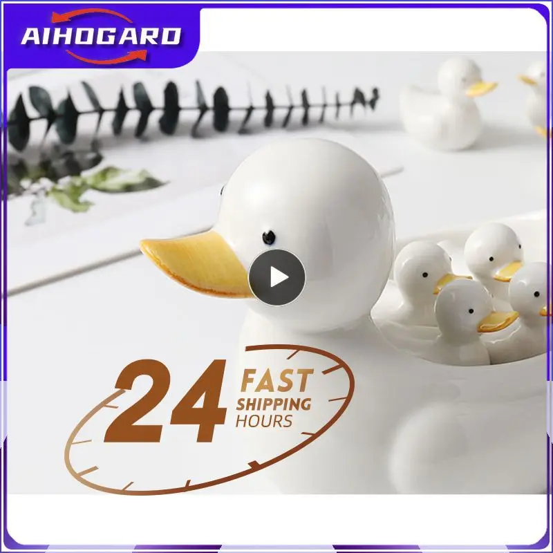 

Chopsticks White Porcelain Duck Household Hand-painted Ceramic Creative Modern And Simple Wholesale 2023 Chopsticks Rack Cartoon