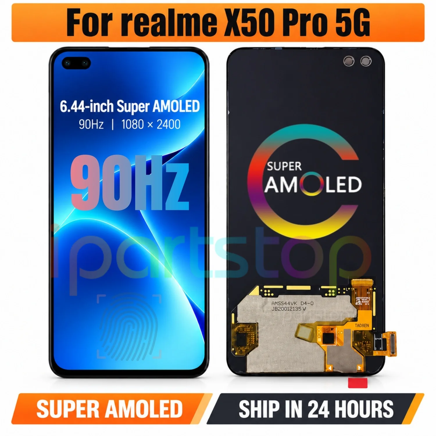 iparts-replacement-new-display-for-realme-x50-pro-5g-rmx2075-rmx2071-rmx2076-90hz-amoled-touch-screen-digitizer-assembly-oem