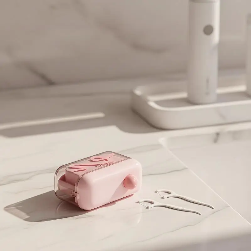 Portable Automatic Dental Floss Dispenser Cute Dustproof Design Reusable Floss Dispenser for Home Travel Daily Use