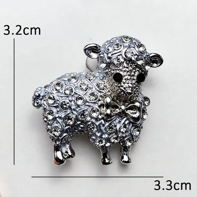 Funkelnde Schaf-Brosche mit Strasssteinen, Rostfreie Legierung, Unisex-Tier-Anstecknadel, Perfekt für Hochzeiten, Partys und als Geschenk für Tierliebhaber – Detail 7