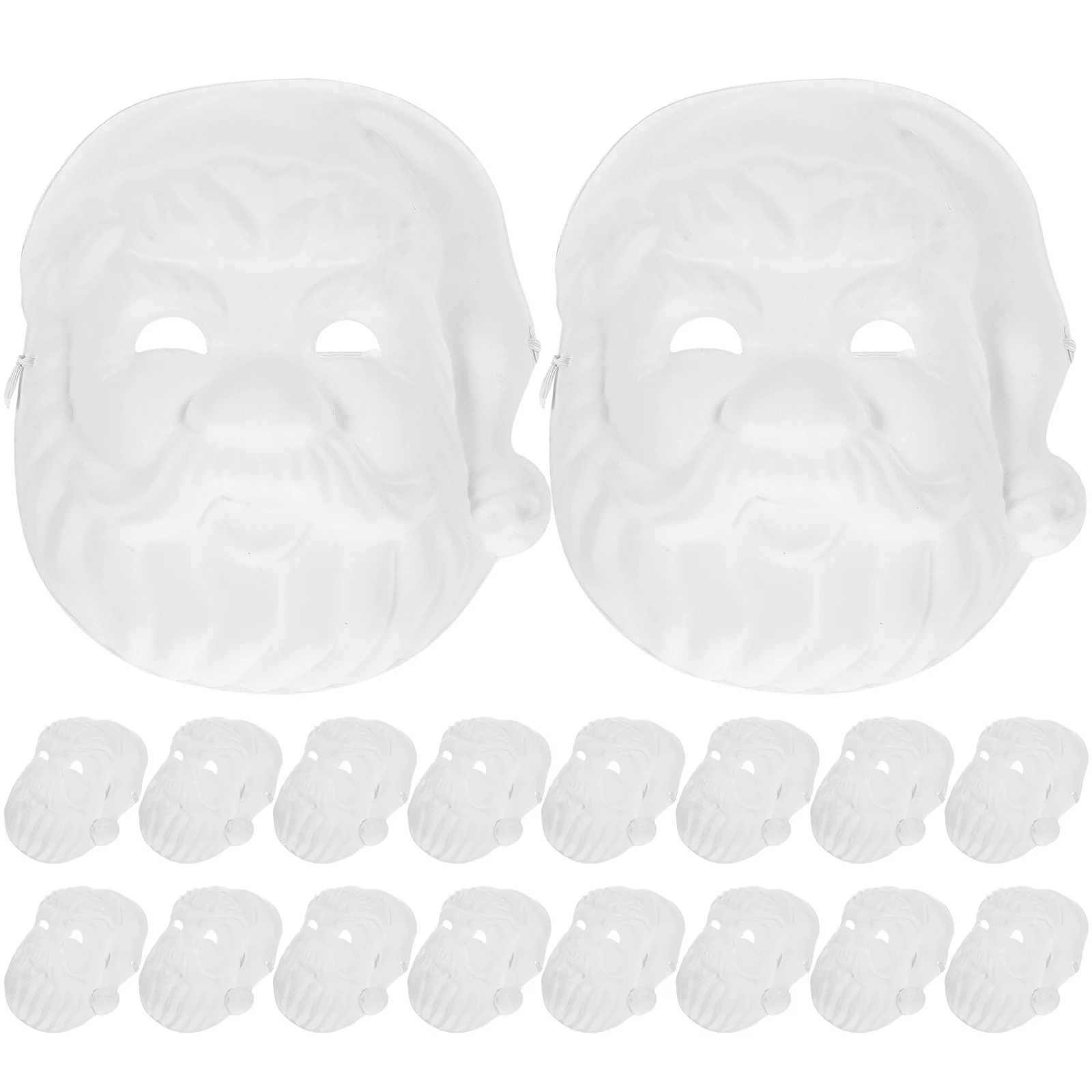 18 pezzi di maschere verniciabili vuote per il viso, maschere per feste fai da te, decorazioni artigianali di carta per Babbo Natale per decorare il completo