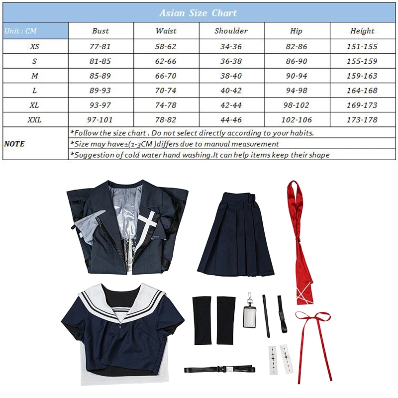 ROLECOS Gra Wuthering Waves Strój Cosplay Chisa Czarny Mundurek Marynarski Damski Mundurek Szkolny Strój na Halloween