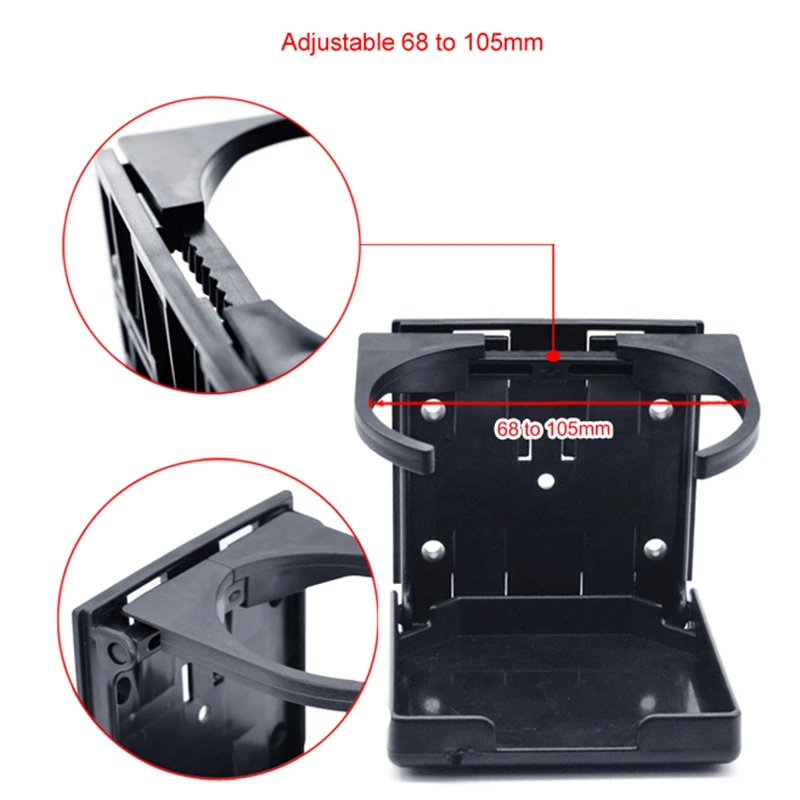 ABS plastica regolabile pieghevole tazza bevanda può portabottiglie supporto per Auto Auto barca camion RV Van Fishing Box (bianco)