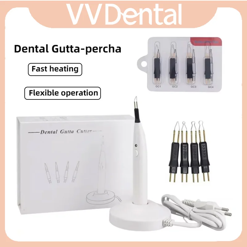 VVDental Wireless Gutta Percha Tooth Gum Cutter with 4 Tips Endo Obturation System Dental Dissolved Breaker Gutta Percha Cutter