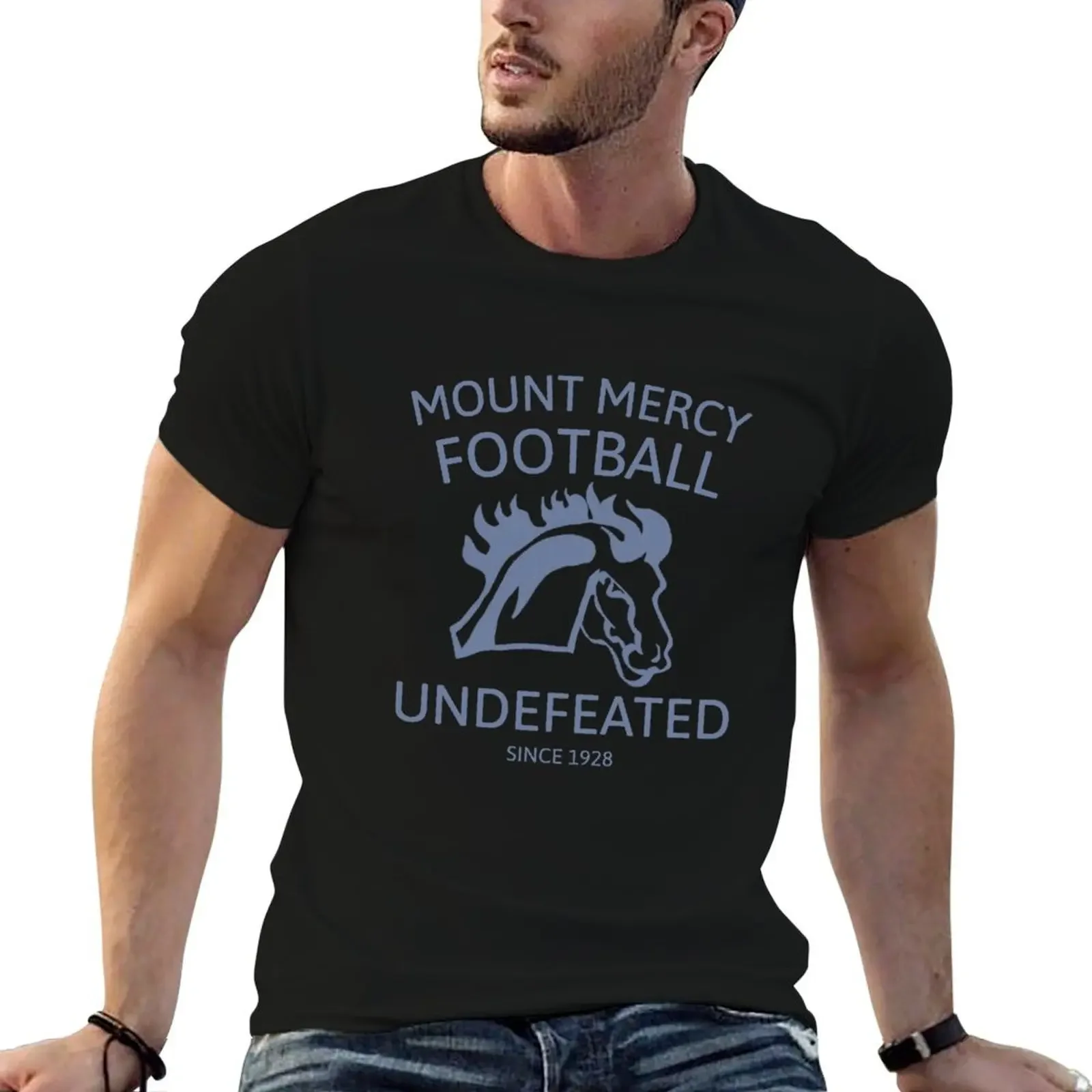 

Mount Mercy University Football: Undefeated T-Shirt oversized anime tshirt mens graphic t-shirts pack