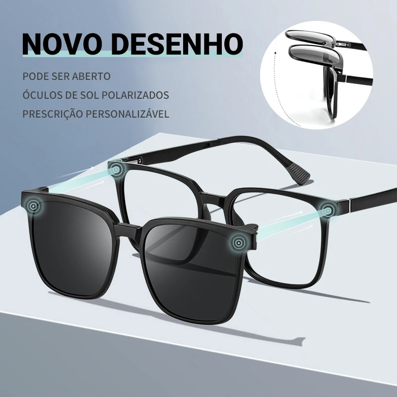 VICKY-New IN Óculos de Miopia Óptica Clip-On Magnéticos para Homens e Mulheres, Óculos Polarizados, Óculos de Leitura, TJ2190