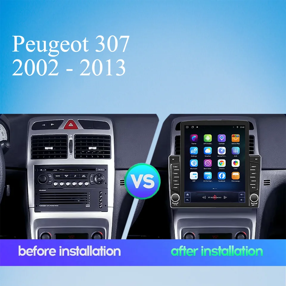 Android 14 8G Ram For Peugeot 307 307C 307SW 2002 - 2013 Car Radio Video Audio DVD Player GPS Navigation Head Unit DVD Cassette