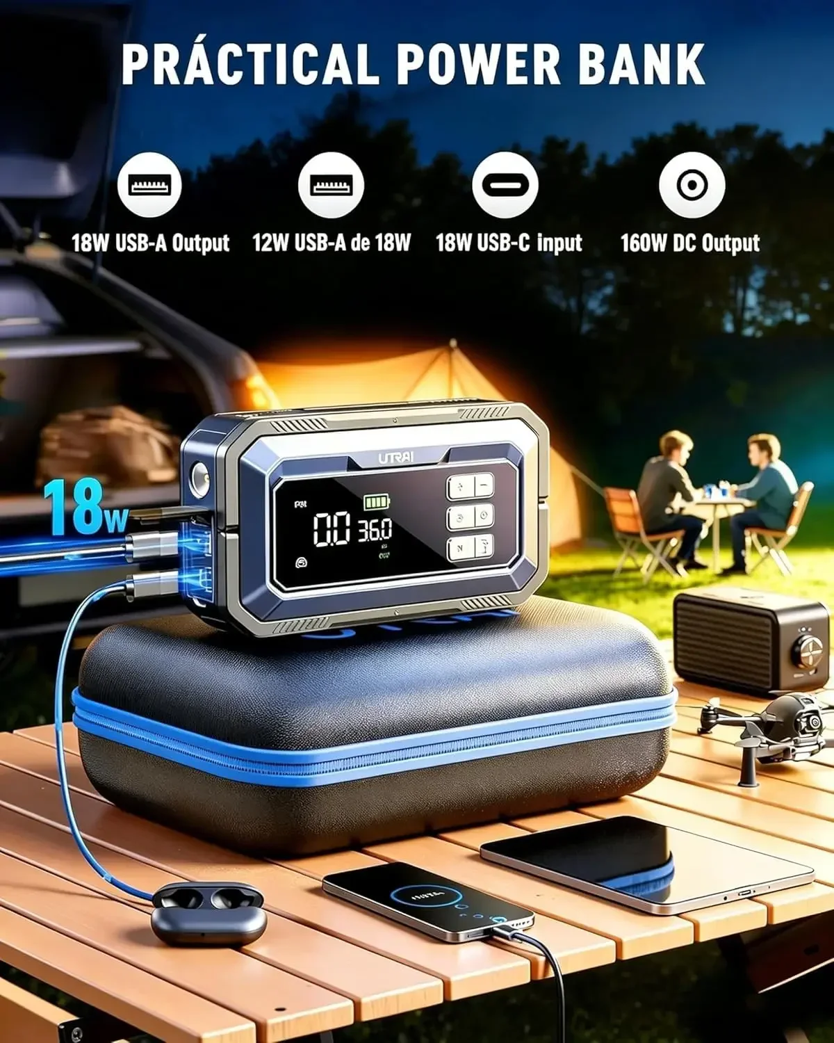Jump Starter with Air Compressor,8000A Portable Car Battery Jump Starter for All Gas/12L Diesel,150PSI Tire Inflator with Auto S