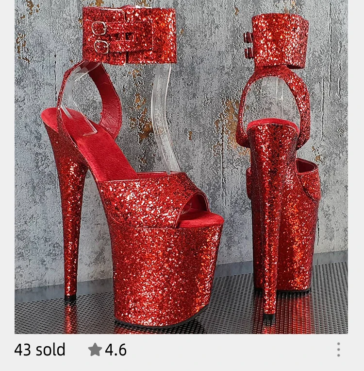 Stripper Shoes Clear 20cm Rhinestone Platform Hate Sky High Sandals Nightclub Model Shining 8inches High Heels New Bride Exotic
