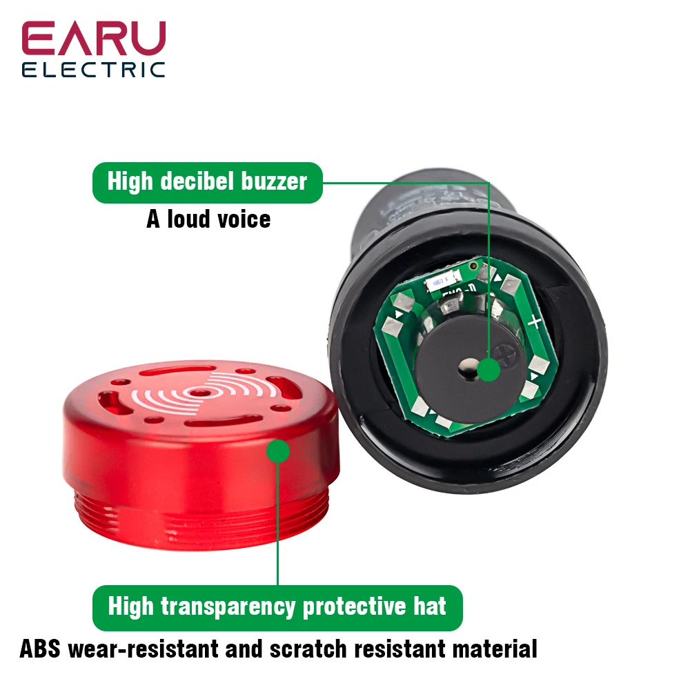 1Pc AD16-22SM 22Mm Panel Diameter 12V 24V 110V 220V Flash Signaal Rode Led actieve Zoemer Alarm Indicator Groen Rood