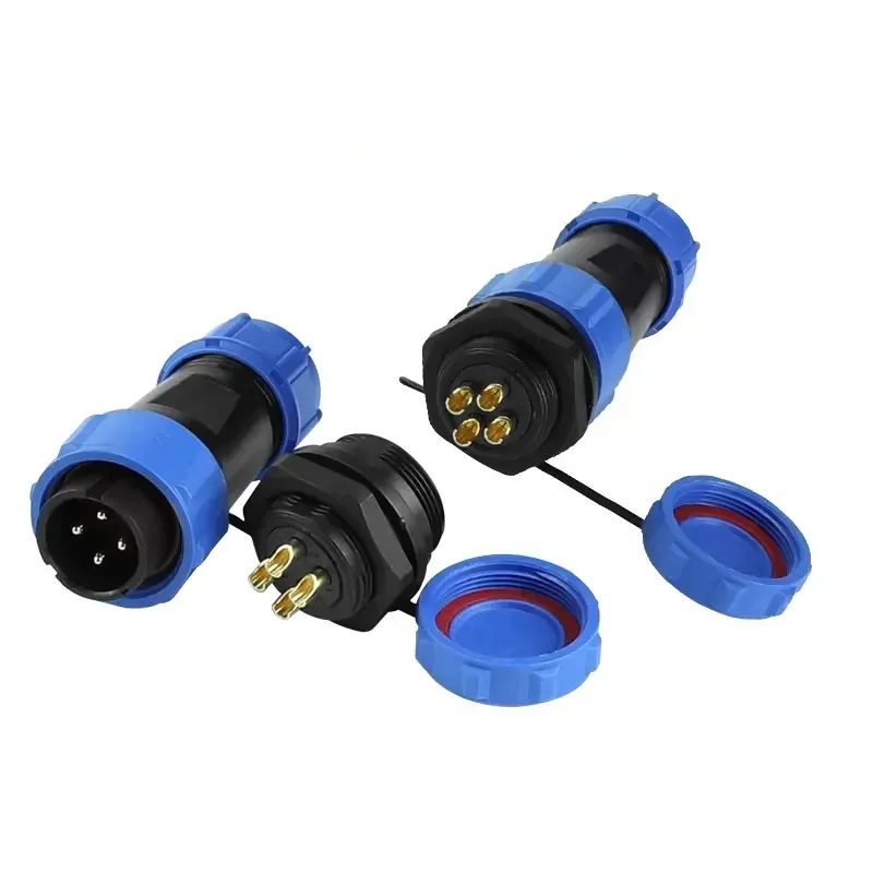 SP13/SP17/SP21 Waterproof IP68 Aviation Plug Male Female Socket Back Nut Docking Electric Panel Install 2/3/4/5/6/7/9/10/12Pin