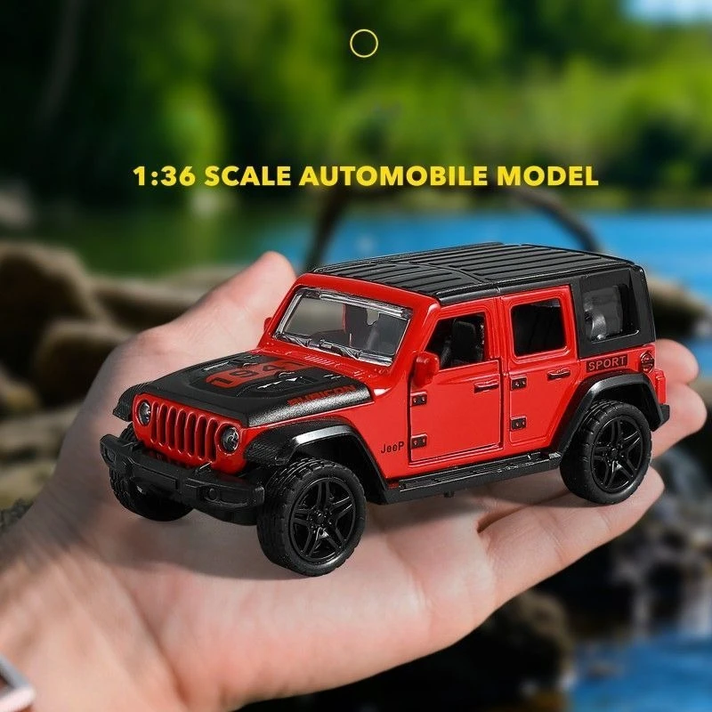 Coche todoterreno de aleación Jeep 1:36, modelo de juguete de Color mate, modelo de colección de energía, regalo para niños ﻿