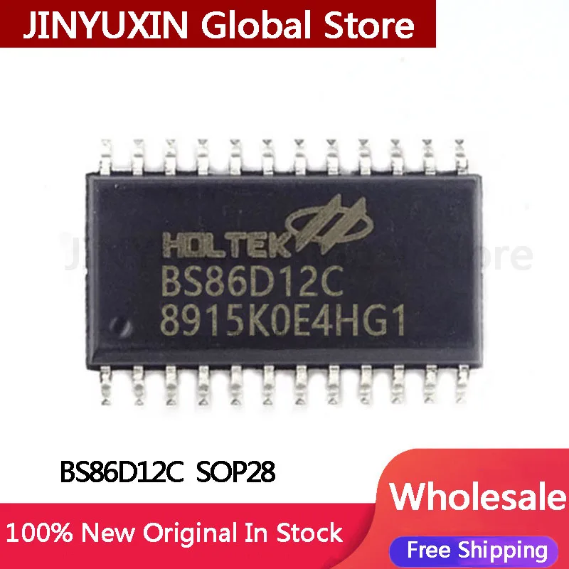 5-50Pcs BS86D12C SOP-28 12 key capacitive touch button microcontroller AD LED IC Chip In Stock WHolesale