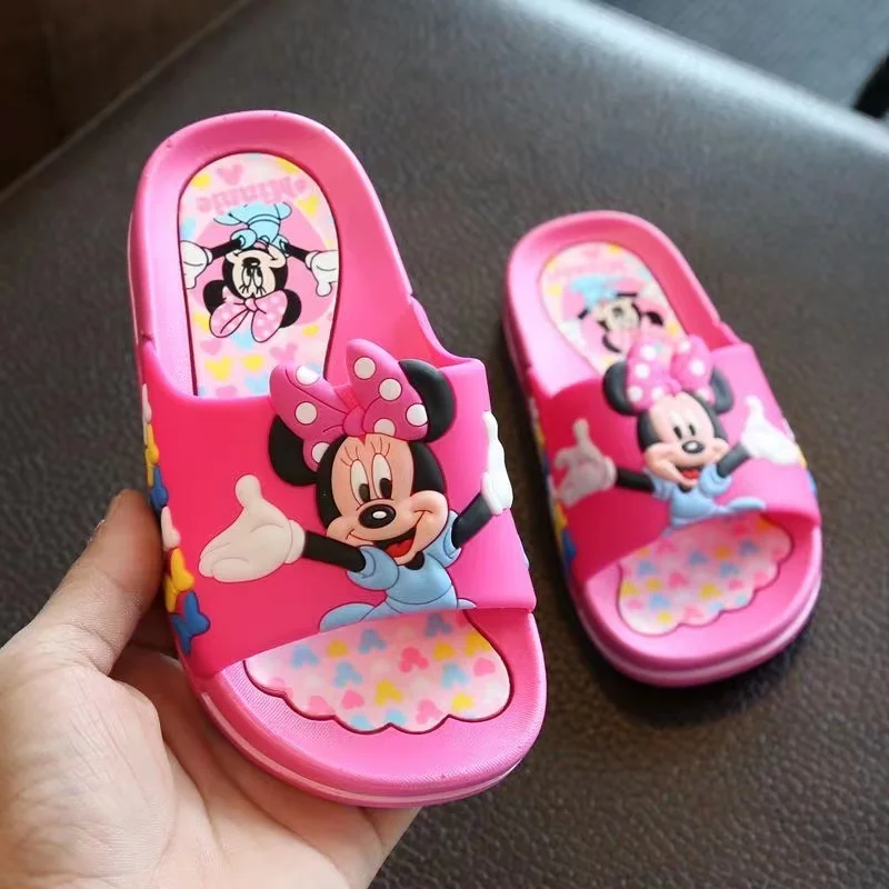 Chinelos antiderrapantes de mickey mouse para crianças, chinelos legais para meninos e meninas, lar, bebê, menina, 2 anos, 3, verão