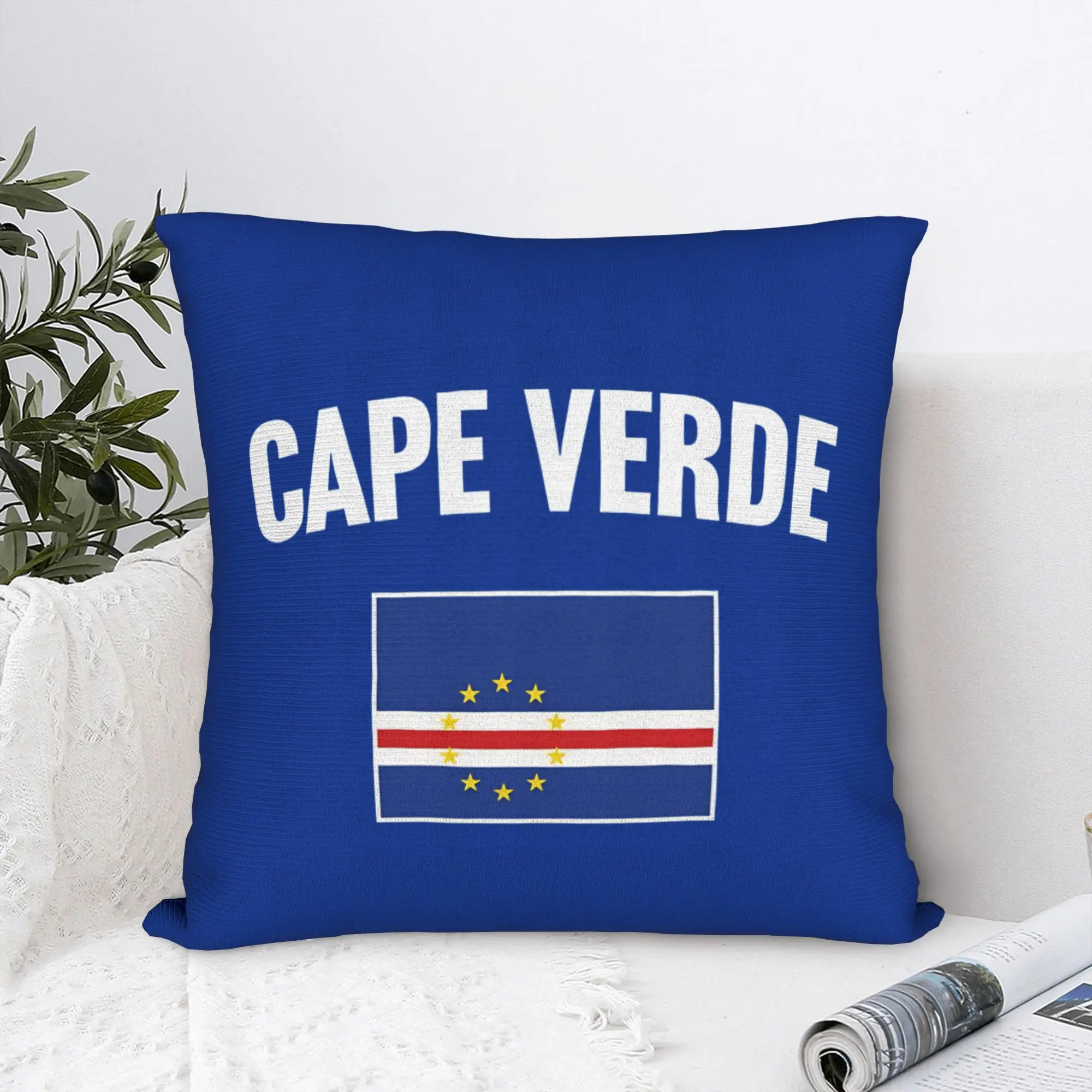 Cape Verde Flag  Square Pillowcases Polyester Sofa  Cushion Cover Cute Decorative Throw Pillow Case 45*45