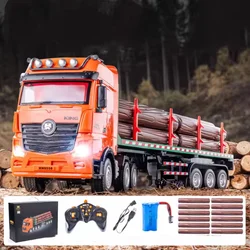 HUINA RC Wood Transporter Truck 1/18 9CH Semi Trailer Sound Light Remote Control Engineering Vehicle Detachable Body Kids Toys