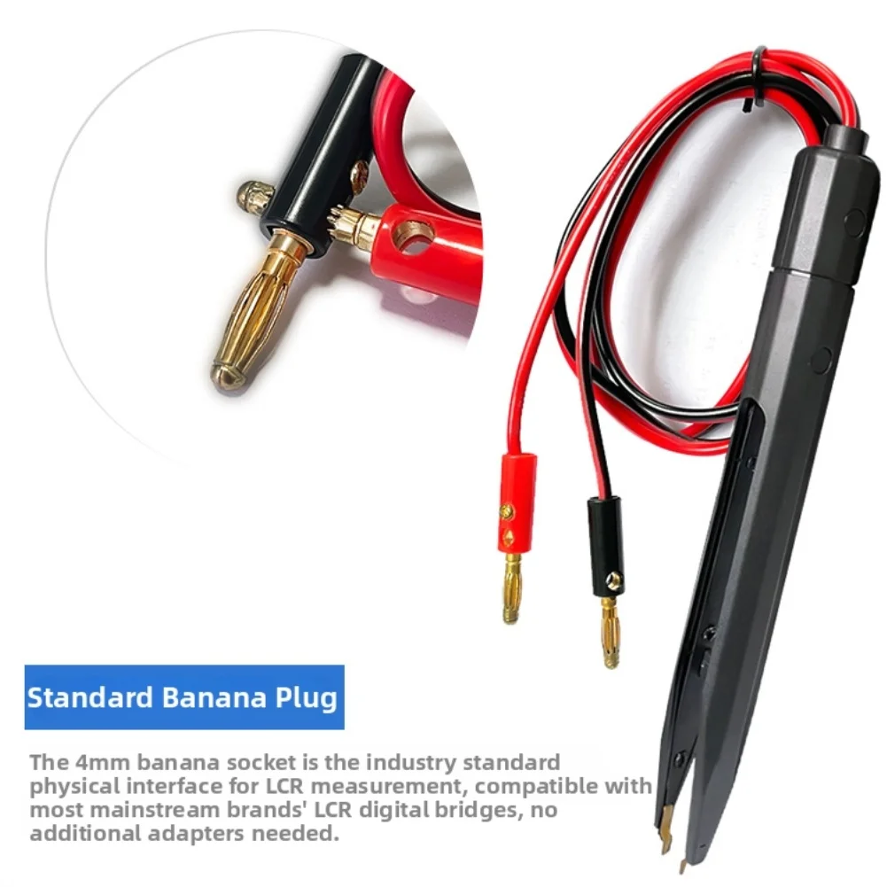 Fourwire LCR test clips with 4mm lantern interface compatible with LCZ digital bridge for SMD component measurement 80 5cm