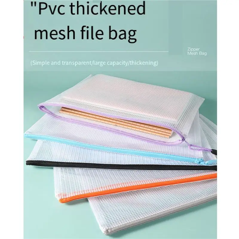 ABRI-12PCS A4 Plastic Zip Wallets A4 Zip Lock Bags Document Folders Waterproof Travel Storage Pouch