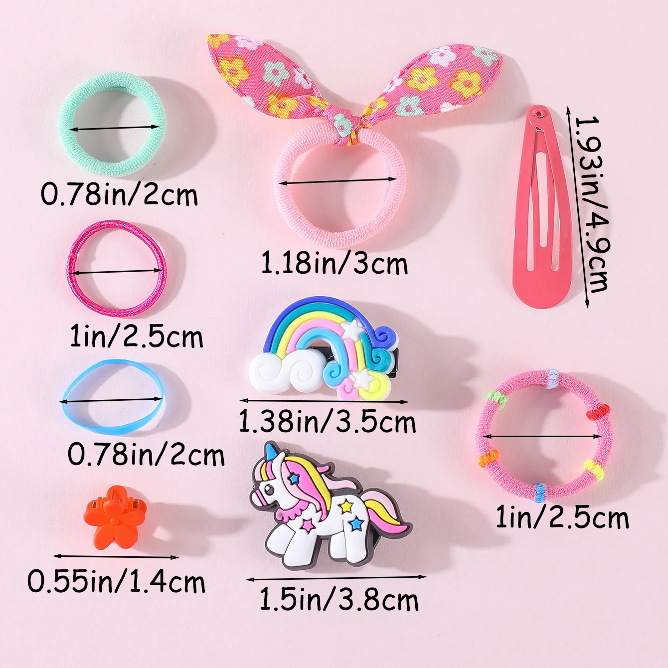 900Pcs Girls Hair Accessories Set Colorful Hair Band Children Hair Ties Cute Cartoon Hair Clips Kids Ponytail Rubber Band