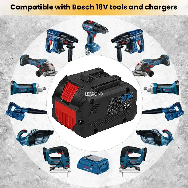 BAT609 BAT618G BAT620 BAT622 18V 8,0Ah Náhradní lithiová dobíjecí baterie pro Bosch Procore GSR18V-LI s 21700 články - náhled 6