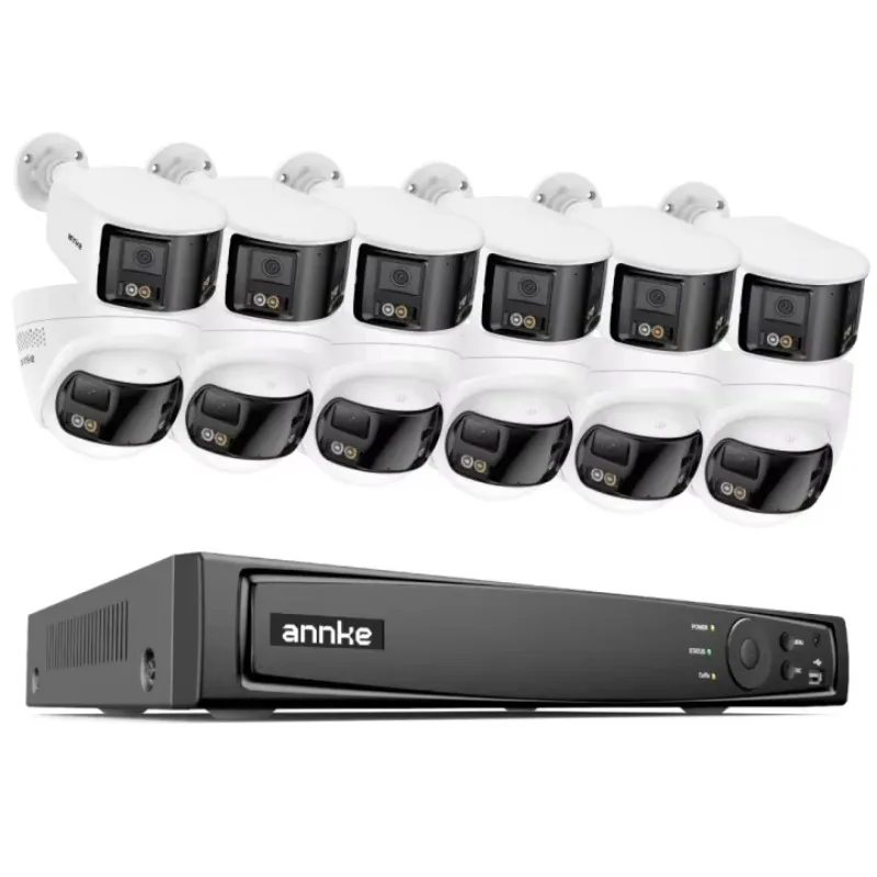 4K 8MP 180° Panoramic Surveillance PoE IP Network Camera Smart Dual LIght Smart Dual Light  CCTV Camera System