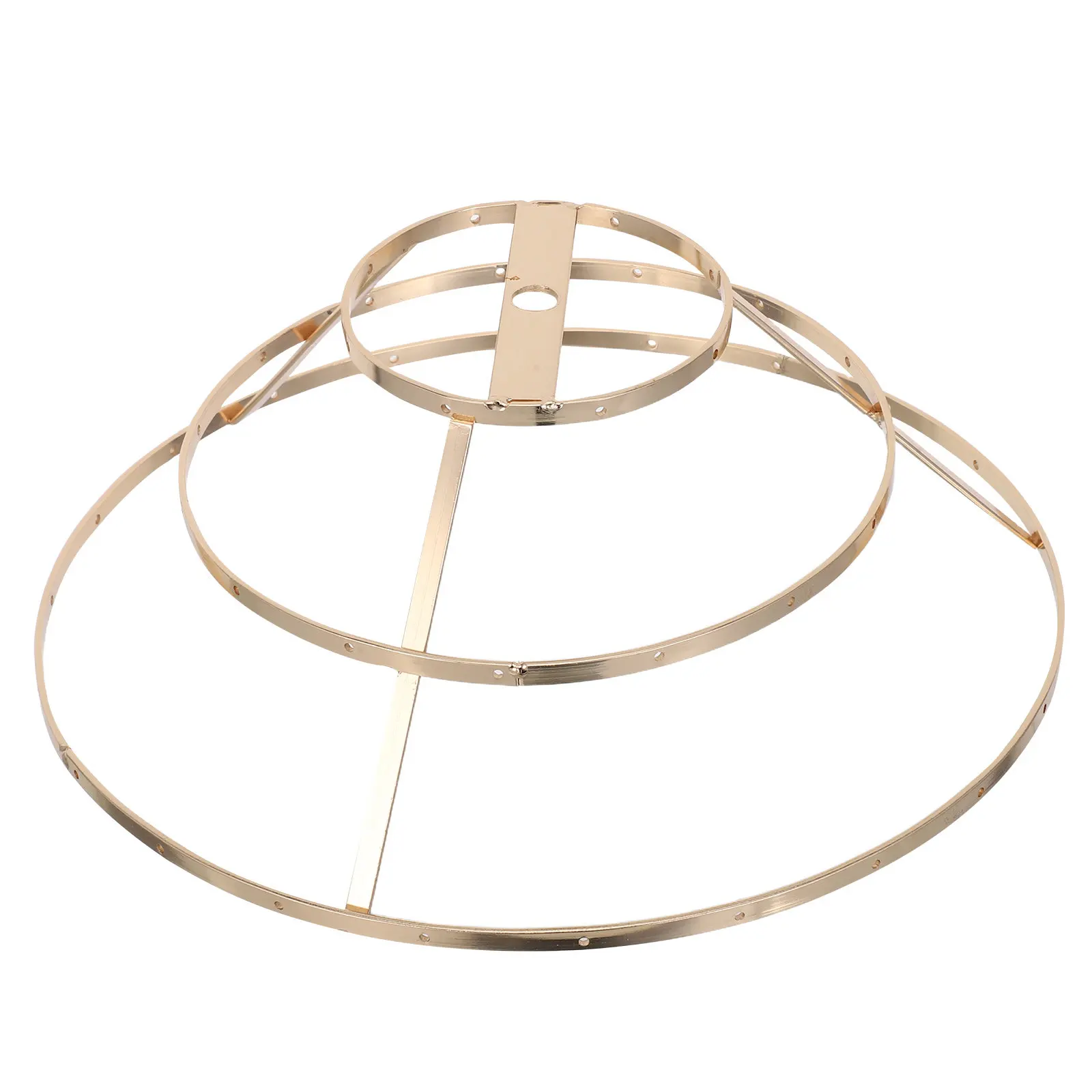 Metal Ceiling Light Frame DIY Drum Lampshade Crystal Pendant Holder for Wedding Bedroom Hallway Decor