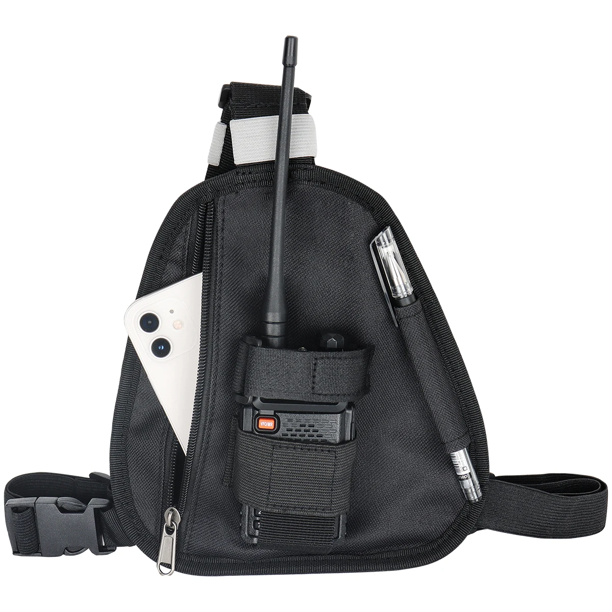 สายรัดหน้าอกสำหรับวิทยุสื่อสารแบบพกพา  กระเป๋าใส่เครื่องรับส่งวิทยุแบบปรับได้ สำหรับ Baofeng UV-5R UV-21 PRO Quansheng UV-K5 K6