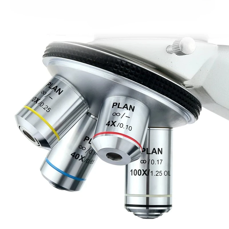 1PCS Biological Microscope Objective 4X 10X 20X 40X 60x 100X Infinity Plan Objective Lens Achromatic